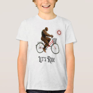 Camiseta Triblenda Divertida Aventura Retro en Bicicleta de Bigfoot