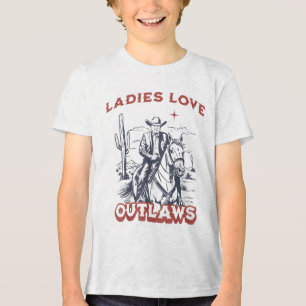 Camiseta Triblenda Divertidas damas occidentales adoran al presidente