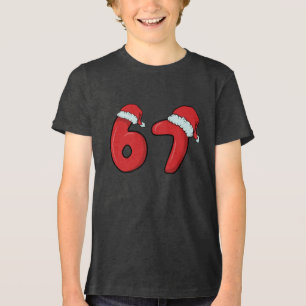 Camiseta Triblenda Divertido 6 7 Gorro de Santa Navidad