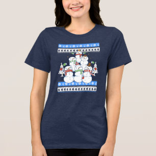 Camiseta Triblenda Divertido árbol navideño de Snowman