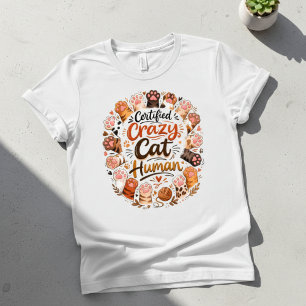 Camiseta Triblenda Divertido Certificado Loco Humano Gato Negro