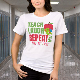Camiseta Triblenda Divertido Enseñar Reír Repetir Profesor