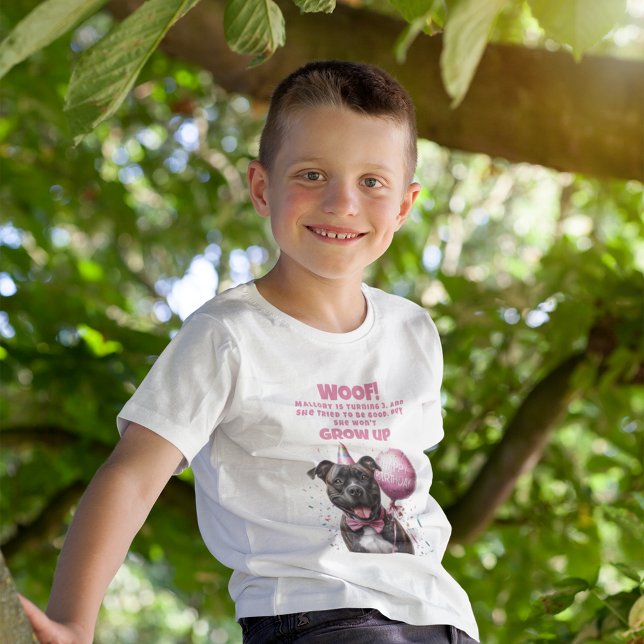 Camiseta Triblenda Divertido Hermano de Cumpleaños de Perro Personali (fun brother personalized boxer dog happy birthday funny quote balloon confetti party hat)