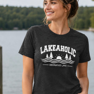 Camiseta Triblenda Divertido Lakeaholic Deerwood Lake Clásico Vida en
