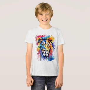 Camiseta Triblenda Divertido león colorido acuático