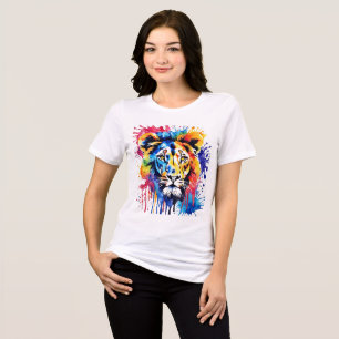 Camiseta Triblenda Divertido león colorido acuático