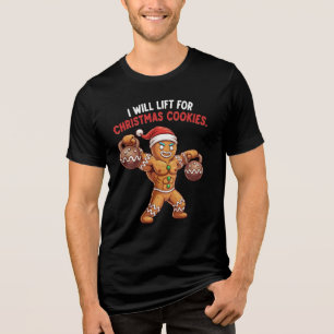 Camiseta Triblenda Divertido 'Levantaré por Galletas de Navidad' Ging