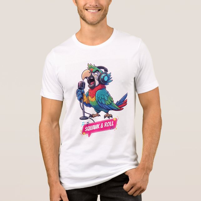 Camiseta Triblenda Divertido loro cantando Karaoke T-Shirt (Anverso)