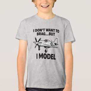 Camiseta Triblenda Divertido modelo de avión P‑51 Mustang con cita