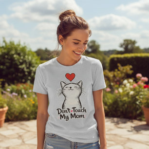 Camiseta Triblenda Divertido No Toques a Mi Gato Mamá Mujer