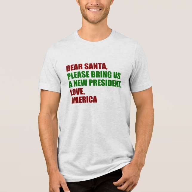 Camiseta Triblenda Divertido nuevo presidente político para Navidades (Anverso)