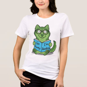 Camiseta Triblenda Divertido perro verde lindo Vete Estoy leyendo