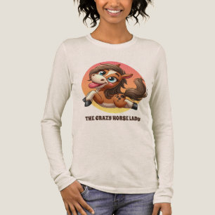 Camiseta Triblenda Divertido personalizable de dama de caballo loca