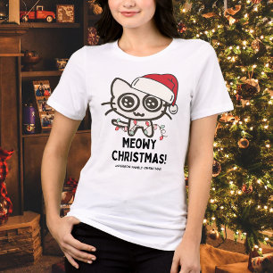 Camiseta Triblenda Diviértete en Navidad Meowy Santa Gato Divertido