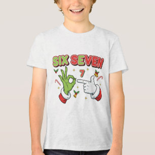 Camiseta Triblenda Diviértete Navidad Seis Siete Monstruo Verde Fiest
