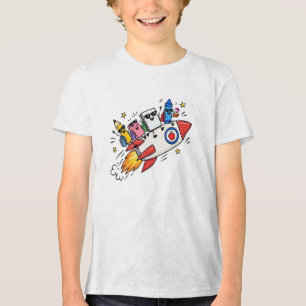 Camiseta Triblenda Diviértete Volviendo a la Escuela Amigos Cohete Ve
