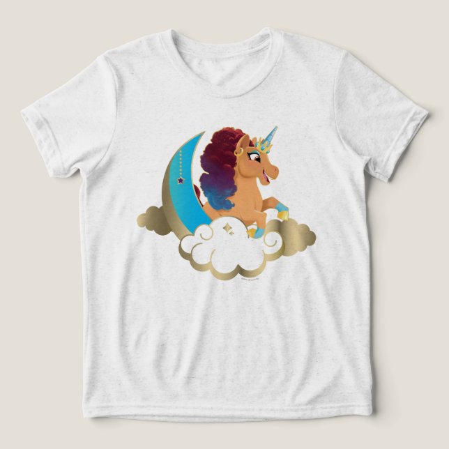 Camiseta Triblenda Divino el Unicornio | Luna y Nubes (Diseño delantero )