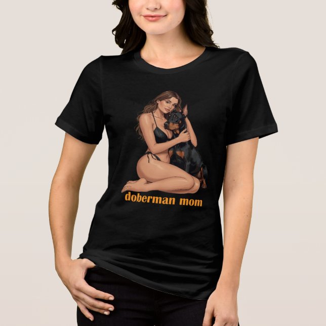 Camiseta Triblenda Doberman Mom (Anverso)