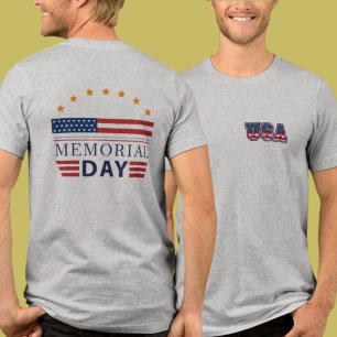 Camiseta Triblenda Doble Cara Día Memorial Patriótico USA