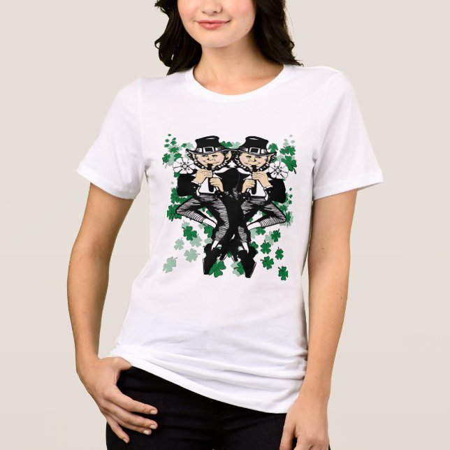 Camiseta Triblenda Doble Leprechaun De La Suerte (Anverso)