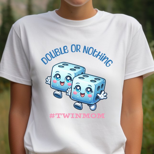 Camiseta Triblenda Doble o nada, mamá gemela, dice mamá retro, (Subido por el creador)