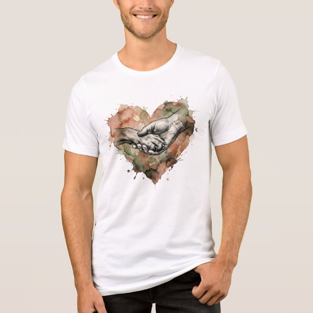 Camiseta Triblenda Dog Lover Human Animal Bond Watercolor Heart (Anverso)
