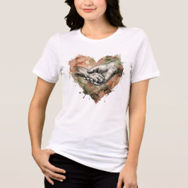 Camiseta Triblenda Dog Lover Human Animal Bond Watercolor Heart