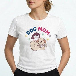 Camiseta Triblenda Dog Mom Cute Pet Lover Women Graphic Bella Canvas 