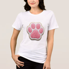 Camiseta Triblenda  Dog Mom Varsity Style T-Shirt | Pink and White