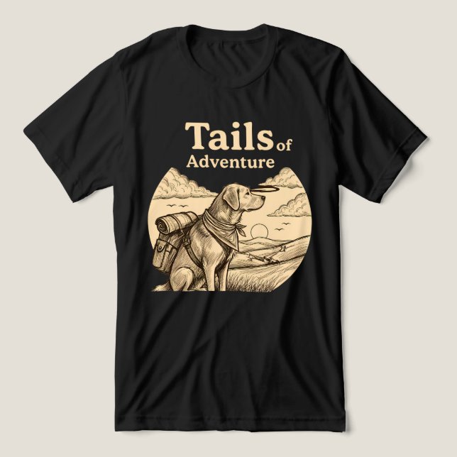 Camiseta Triblenda Dog Tails of Adventure Funny Dog Lover Hiking  (Diseño delantero )