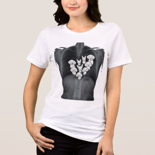 Camiseta Triblenda Doggie Heart X-Ray - Gracioso diseño de los amante