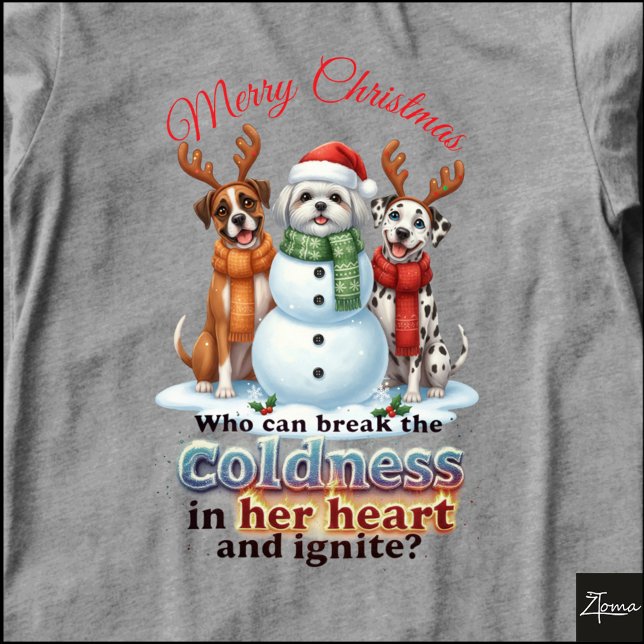 Camiseta Triblenda Dogs Snowman Christmas Friends Antlers Scarves (Subido por el creador)