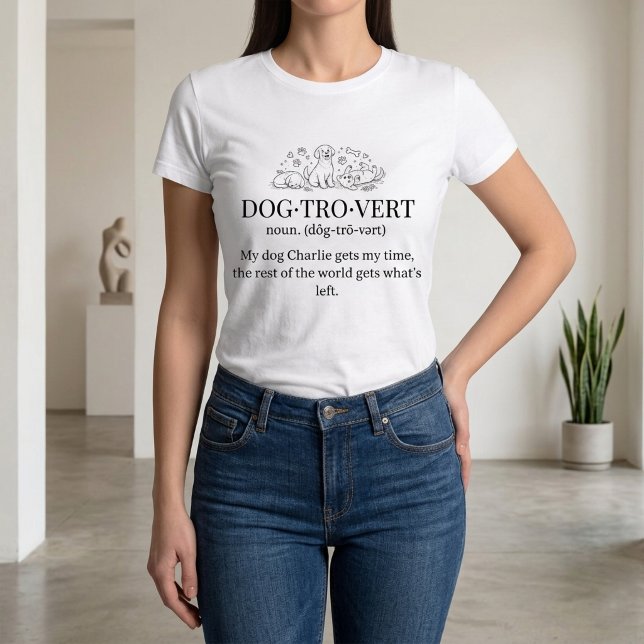 Camiseta Triblenda Dogtrovert Funny Text Personalized Dog Mom (Subido por el creador)