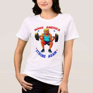 CAMISETA TRIBLENDA DONALD TRUMP- HAGA A ESTADOS UNIDOS FUERTE DE NUEV