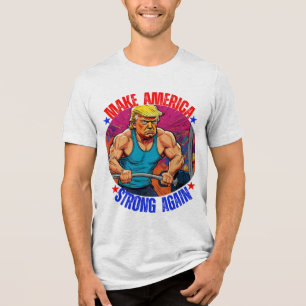 CAMISETA TRIBLENDA DONALD TRUMP- HAGA A ESTADOS UNIDOS FUERTE DE NUEV
