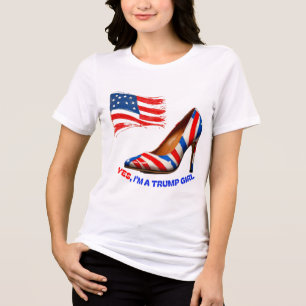 CAMISETA TRIBLENDA DONALD TRUMP- SÍ, SOY CHICA DE TRUMP
