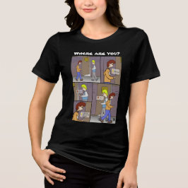 Camiseta Triblenda ¿Dónde Estás? Camiseta de tres mezclas negras para