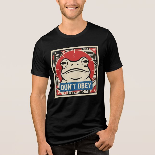 Camiseta Triblenda Don't Obey Portland Frog Protest Tri-Blend Shirt (Anverso)