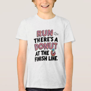 Camiseta Triblenda Donut at the Finish Line Funny Fitness Motivation