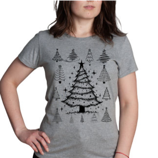 Camiseta Triblenda Doodle Christmas Tree Collection