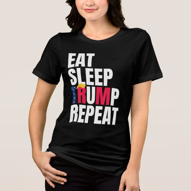 Camiseta Triblenda Dormir Trump Repetir la reelección del presidente  (Anverso)