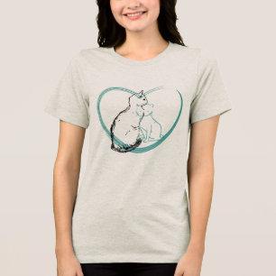 Camiseta Triblenda Dos Gatos Abrazándose
