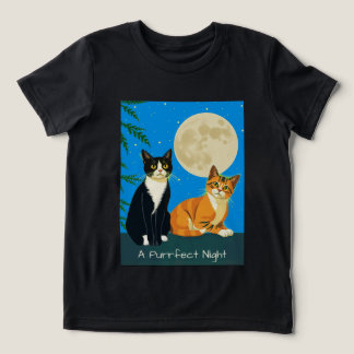Camiseta Triblenda Dos gatos bajo la luna llena