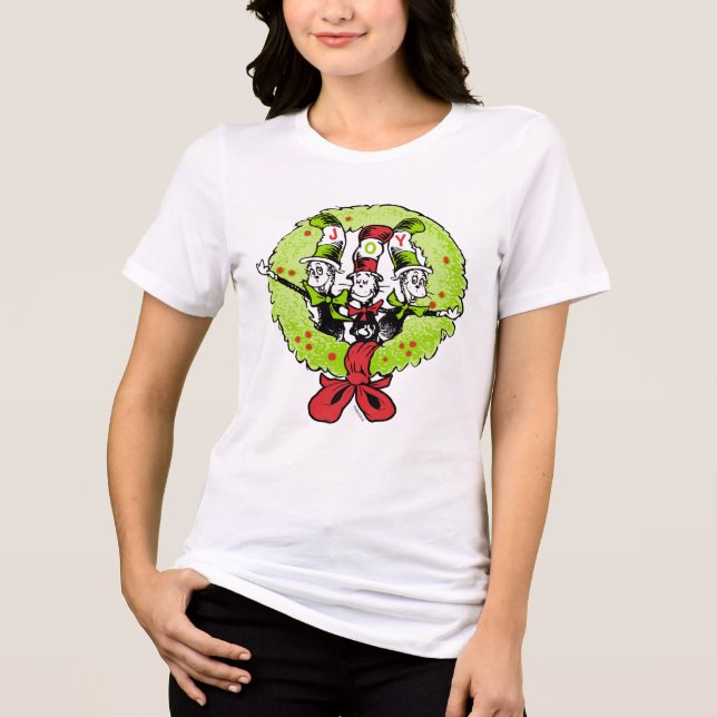 Camiseta Triblenda Dr Seuss | Grinch | Alegría de Navidad en Who-vill (Anverso)