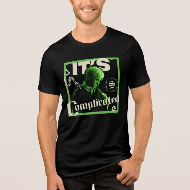 Camiseta Triblenda Draco Malfoy - "It's Complicated" (Anverso)