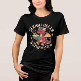 Camiseta Triblenda Dragón Alegre Lectura Mágica de Vacaciones Calidez