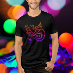 Camiseta Triblenda Dragón arcoiris gradiente de AF gay