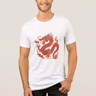 Camiseta Triblenda Dragón chino ardiente en audaz estética oriental