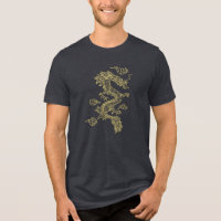 Dragón chino de tonos dorados