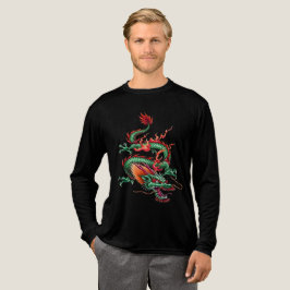 Camiseta Triblenda Dragón chino enrollado mítico controlando el tiemp